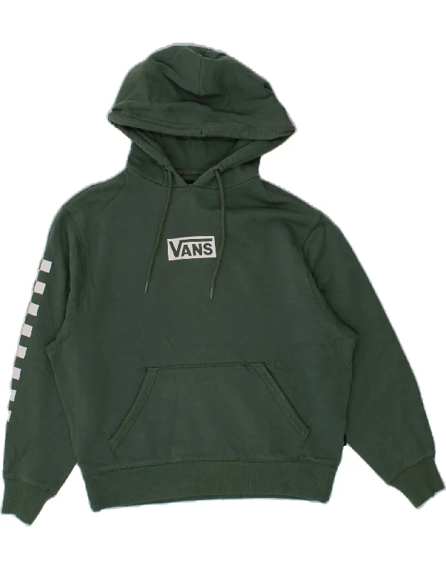 VANS Womens Versa Oversized Graphic Hoodie Jumper UK 6 XS Green Cotton