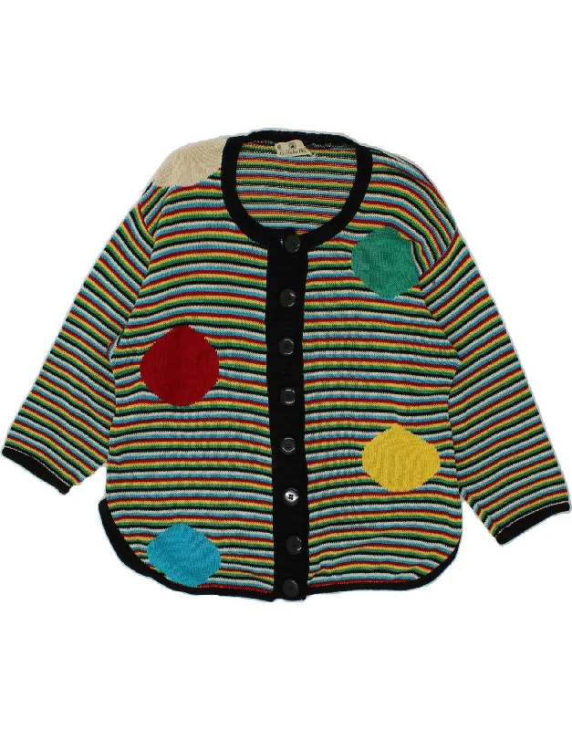 VINTAGE Womens Cardigan Sweater UK 18 XL Multicoloured Striped