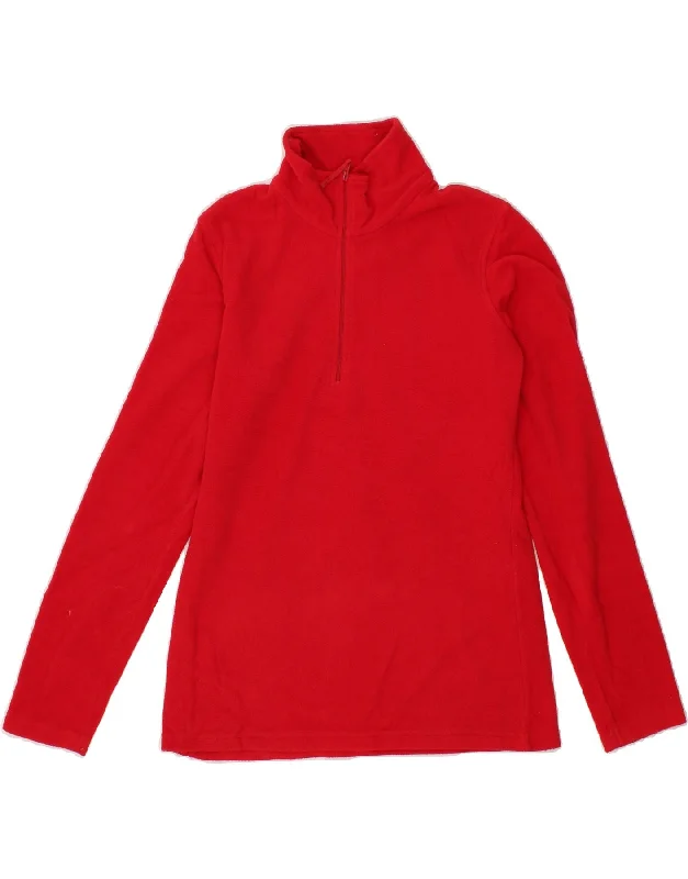 MOUNTAIN WAREHOUSE Womens Zip Neck Fleece Jumper UK 10 Small Red Polyester