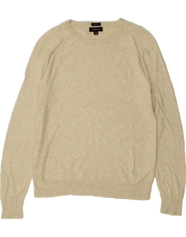 J. CREW Womens Boat Neck Jumper Sweater UK 14 Medium Beige Cotton