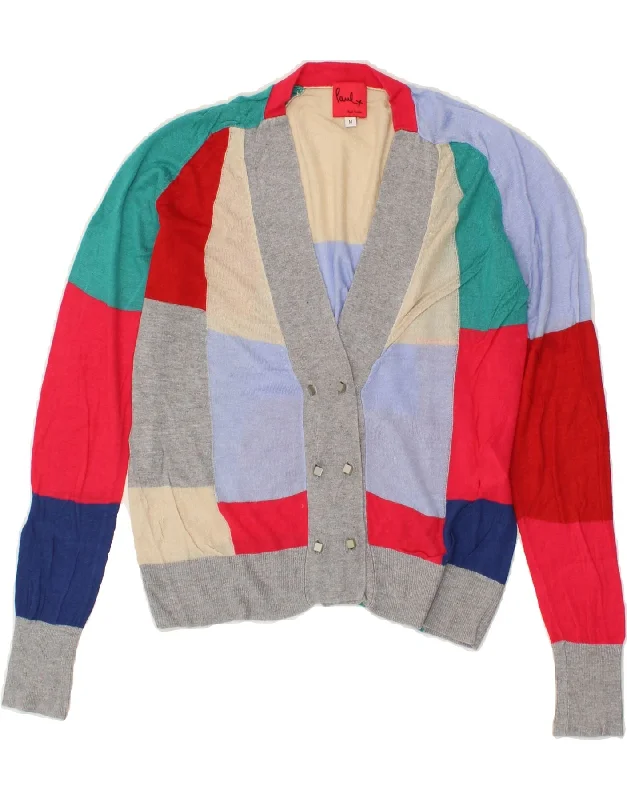 PAUL SMITH Womens Cardigan Sweater UK 12 Medium Multicoloured Colourblock