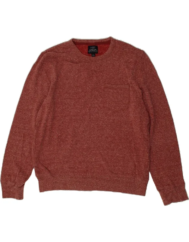 J. CREW Womens Crew Neck Jumper Sweater UK 14  Medium Red Cotton