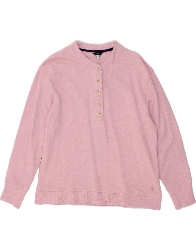 JULES Womens Crew Neck Jumper Sweater UK 16 Large Pink Flecked Cotton