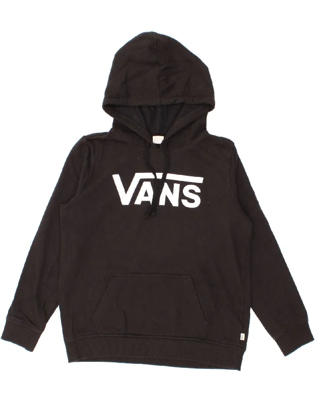 VANS Womens Oversized Graphic Hoodie Jumper UK 10 Small Black