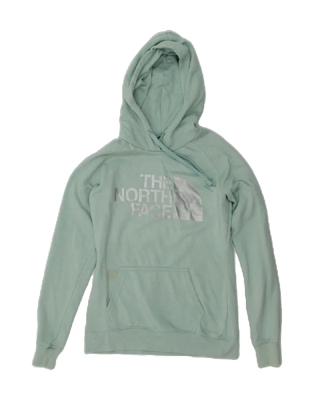 THE NORTH FACE Womens Graphic Hoodie Jumper UK 6 XS Turquoise Cotton