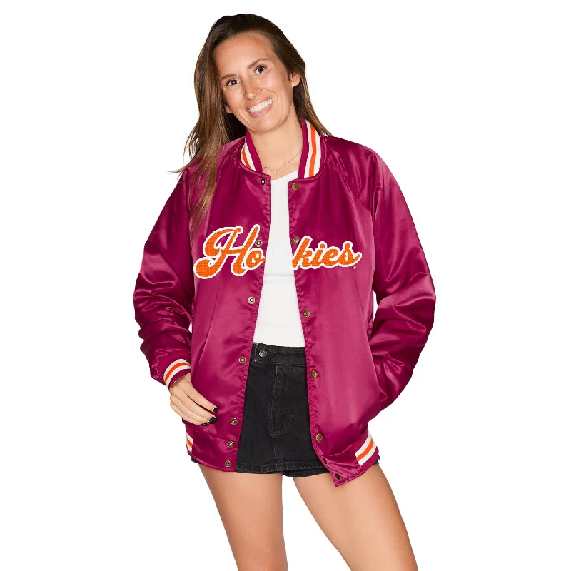 Virginia Tech Satin Letterman Bomber Jacket