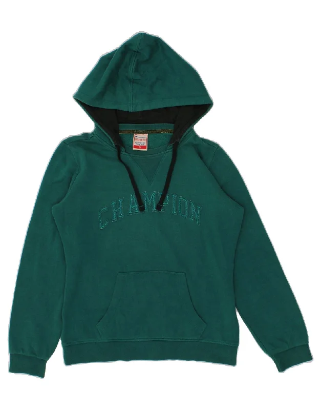 CHAMPION Womens Heritage Fit Graphic Hoodie Jumper UK 14 Medium Green