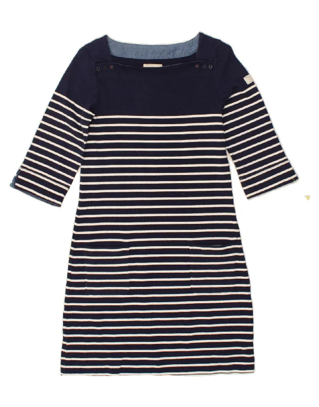 JOULES Womens Jumper Dress UK 8 Small Navy Blue Striped Nautical