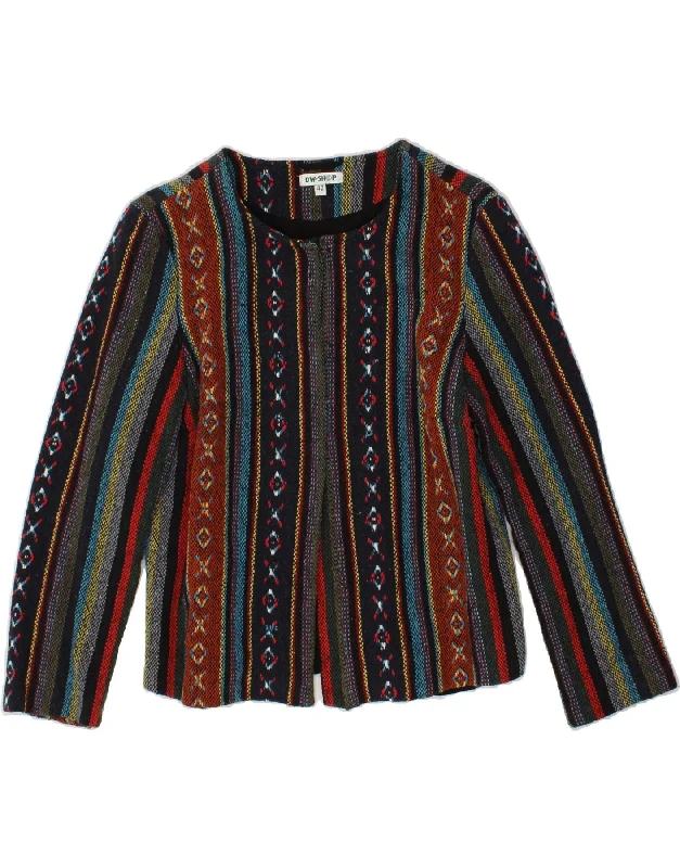 DW-SHOP Womens Cardigan Sweater IT 42 Medium Multicoloured Fair Isle Aztec