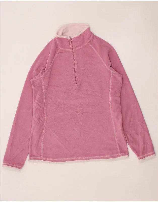 MOUNTAIN WAREHOUSE Womens Zip Neck Fleece Jumper UK 10 Small Pink