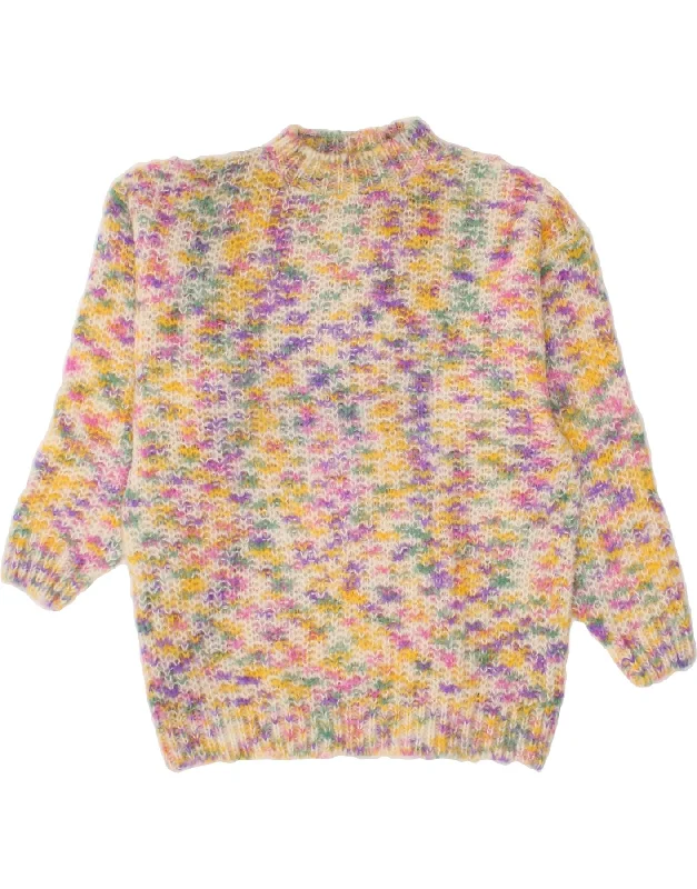 VINTAGE Womens Crew Neck Jumper Sweater IT 42 Medium Multicoloured Flecked