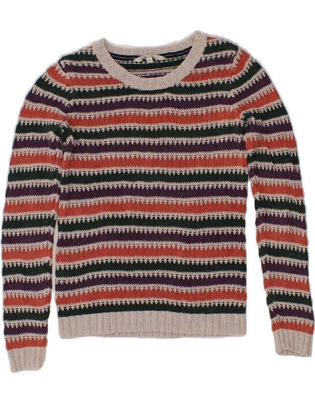 FAT FACE Womens Boat Neck Jumper Sweater UK 12 Medium  Multicoloured