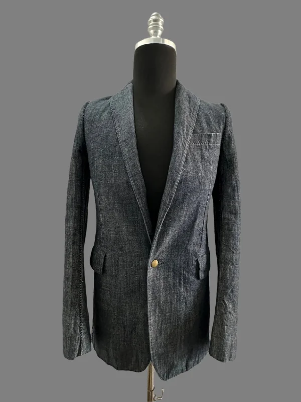 Dark Blue Heavy Japanese Denim Overlock Blazer by Carol Christian Poell