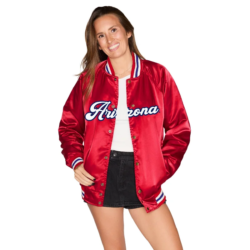 University of Arizona Satin Letterman Bomber Jacket