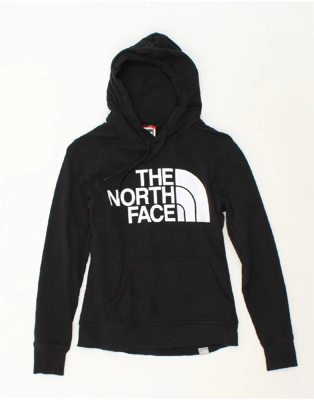 THE NORTH FACE Womens Graphic Hoodie Jumper UK 10 Small Black Cotton