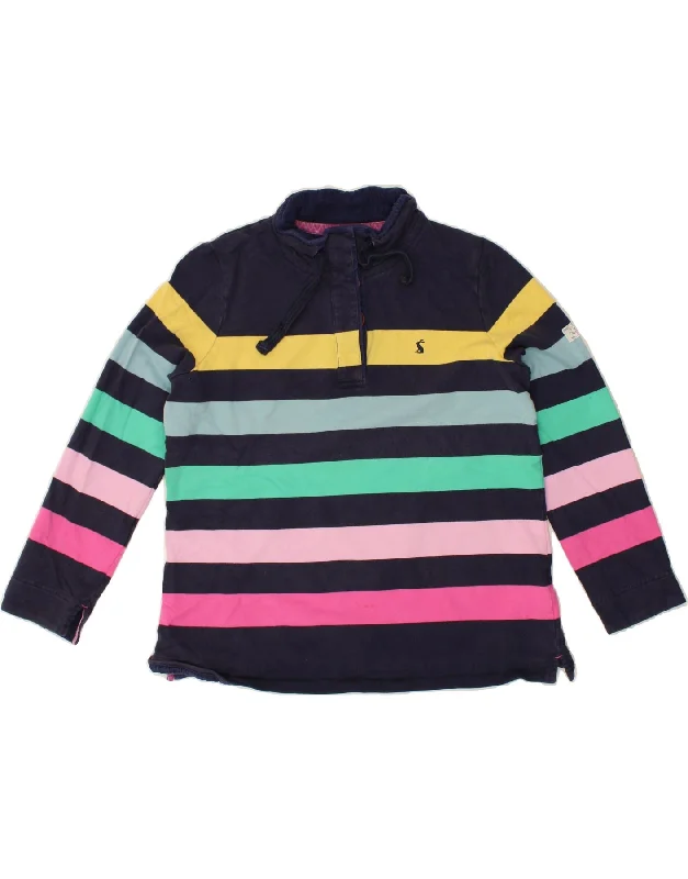 JOULES Womens Button Neck Sweatshirt Jumper UK 18 XL Multicoloured Striped