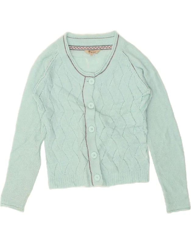 FAT FACE Womens Cardigan Sweater UK 12 Medium Turquoise Acrylic