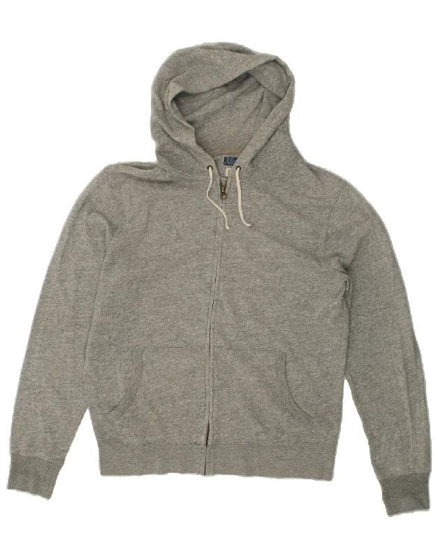 J. CREW Womens Zip Hoodie Sweater UK 16 Large Grey Flecked