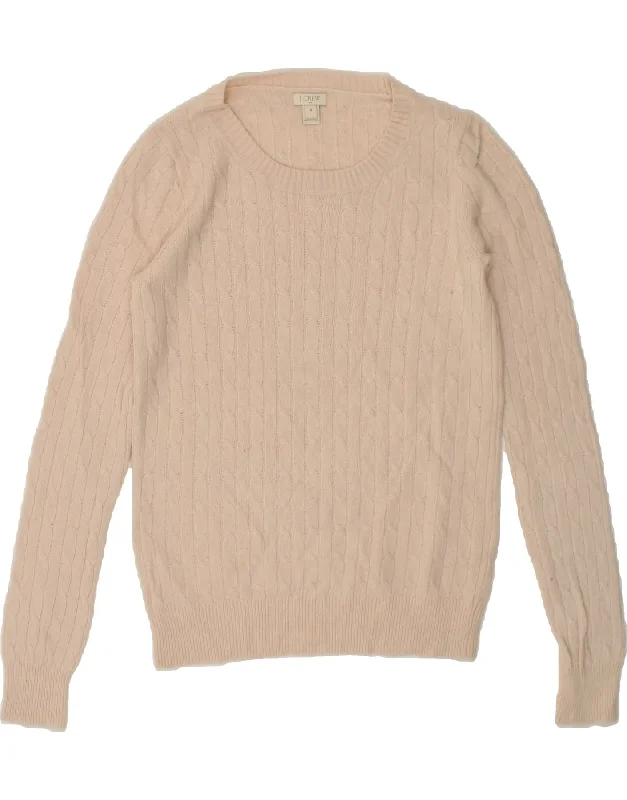 J. CREW Womens Crew Neck Jumper Sweater UK 12 Medium Beige Viscose