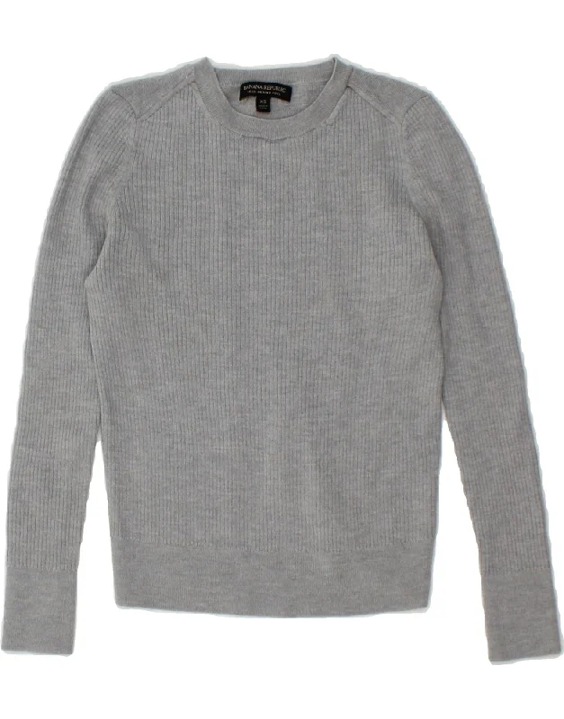 BANANA REPUBLIC Womens Crew Neck Jumper Sweater UK 6 XS Grey