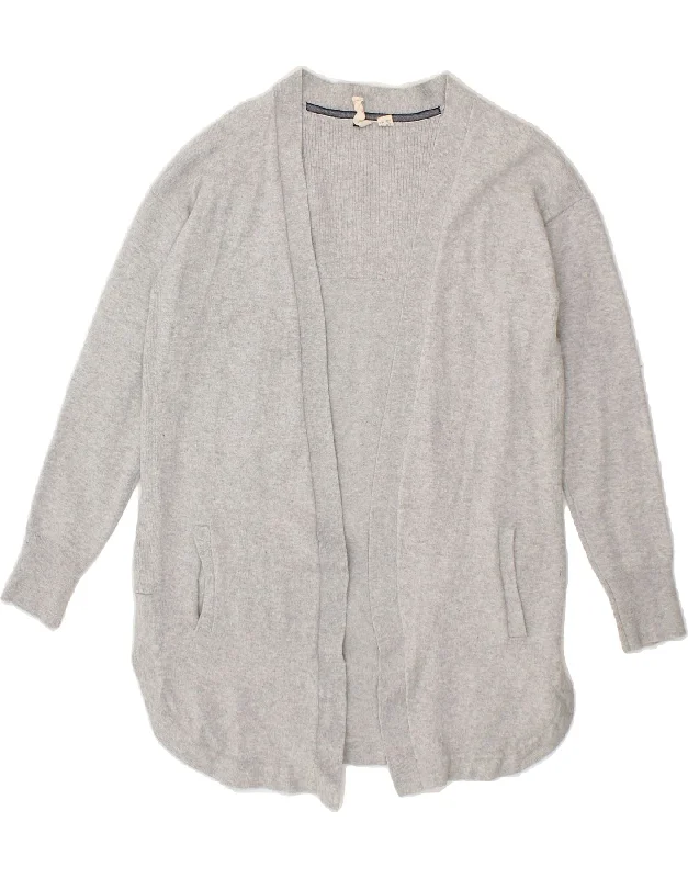 WHITE STUFF Womens Open Cardigan Sweater UK 12 Medium Grey Merino Wool