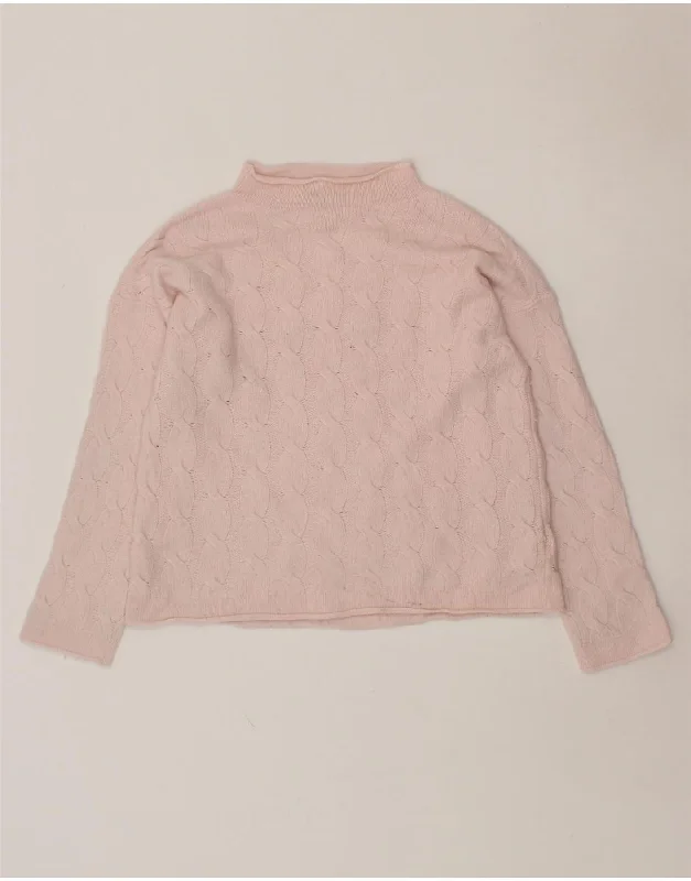 BENETTON Womens Turtle Neck Jumper Sweater UK 14 Medium Pink