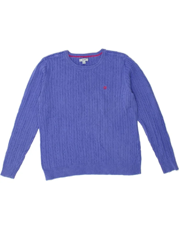 IZOD Womens Boat Neck Jumper Sweater UK 18 XL Purple Cotton