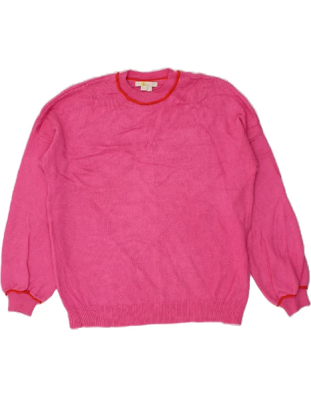 BODEN Womens Crew Neck Jumper Sweater UK 12 Medium Pink Viscose