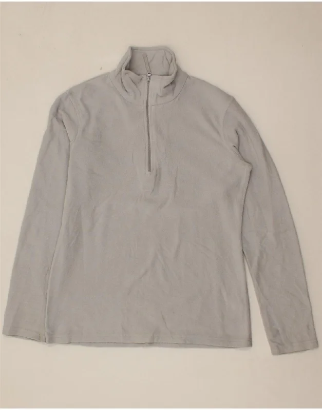 MOUNTAIN WAREHOUSE Womens Zip Neck Fleece Jumper UK 10 Small Grey