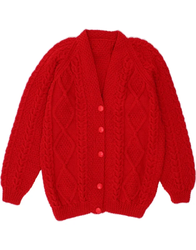 VINTAGE Womens Cardigan Sweater UK 14 Medium Red