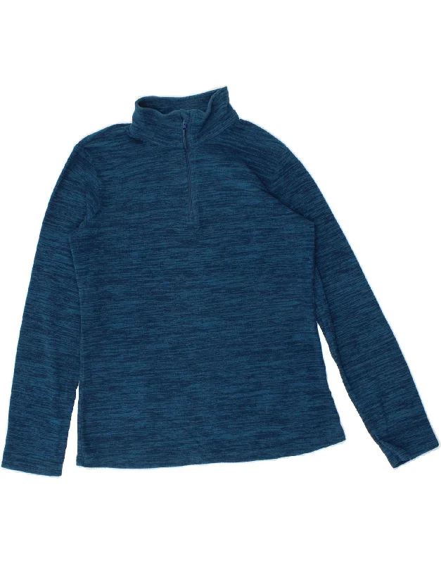 MOUNTAIN WAREHOUSE Womens Zip Neck Fleece Jumper UK 12 Medium Blue Flecked